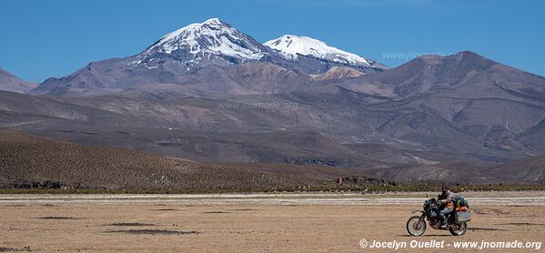 Route Laguna Sakewa-Cruz de Huayllas-Sabaya-Villa Vitalina-Laguna Coipasa - Bolivie